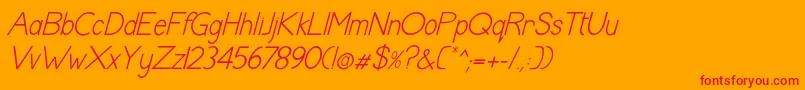 ShaunaItalic Font – Red Fonts on Orange Background