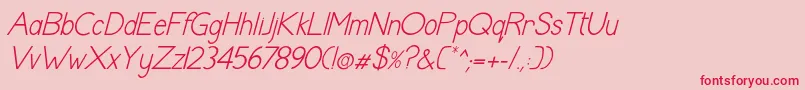 ShaunaItalic Font – Red Fonts on Pink Background