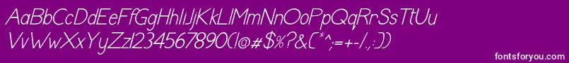 ShaunaItalic Font – White Fonts on Purple Background