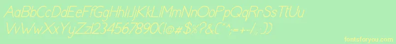 ShaunaItalic Font – Yellow Fonts on Green Background