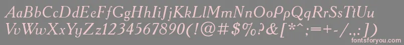 AcademytttItalic Font – Pink Fonts on Gray Background