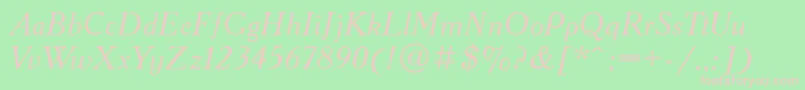 AcademytttItalic Font – Pink Fonts on Green Background