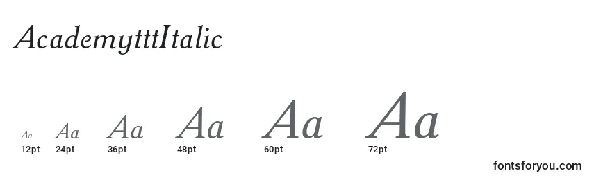 Размеры шрифта AcademytttItalic