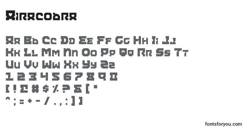Schriftart Airacobra – Alphabet, Zahlen, spezielle Symbole