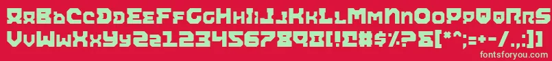 フォントAiracobra – 赤い背景に緑の文字