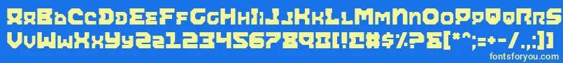 Airacobra Font – Yellow Fonts on Blue Background