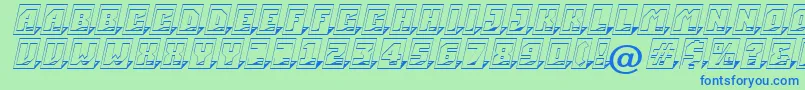 ASimplercm3Dsh Font – Blue Fonts on Green Background