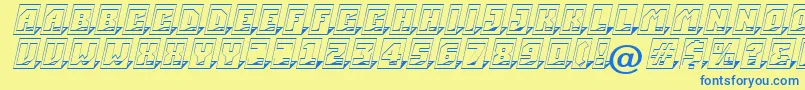 ASimplercm3Dsh Font – Blue Fonts on Yellow Background