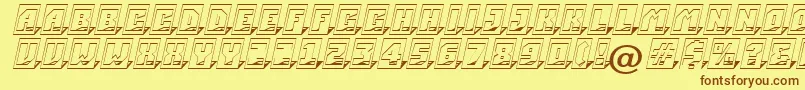 ASimplercm3Dsh Font – Brown Fonts on Yellow Background