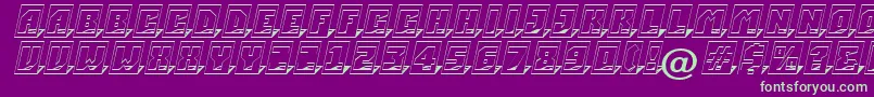 ASimplercm3Dsh Font – Green Fonts on Purple Background