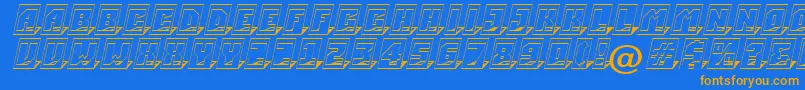 ASimplercm3Dsh Font – Orange Fonts on Blue Background