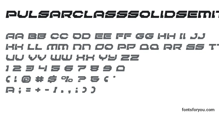 A fonte Pulsarclasssolidsemital – alfabeto, números, caracteres especiais