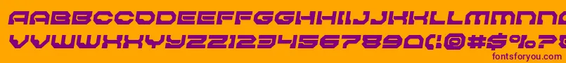 Pulsarclasssolidsemital-Schriftart – Violette Schriften auf orangefarbenem Hintergrund