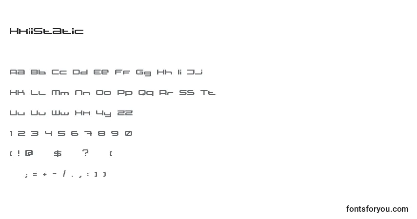 Schriftart XxiiStatic – Alphabet, Zahlen, spezielle Symbole