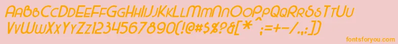 MajelItalic Font – Orange Fonts on Pink Background