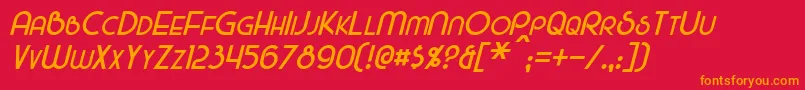 fuente MajelItalic – Fuentes Naranjas Sobre Fondo Rojo