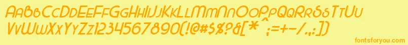 MajelItalic Font – Orange Fonts on Yellow Background