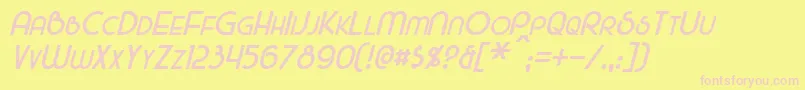 MajelItalic Font – Pink Fonts on Yellow Background