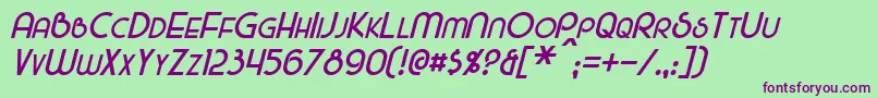 MajelItalic Font – Purple Fonts on Green Background