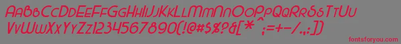 MajelItalic-fontti – punaiset fontit harmaalla taustalla