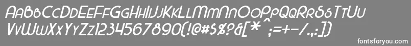 Fonte MajelItalic – fontes brancas em um fundo cinza