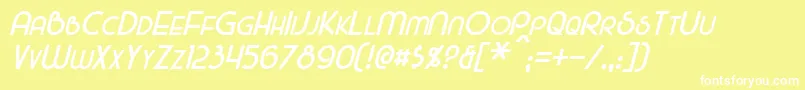 Шрифт MajelItalic – белые шрифты на жёлтом фоне