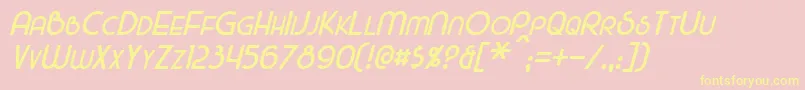 MajelItalic Font – Yellow Fonts on Pink Background
