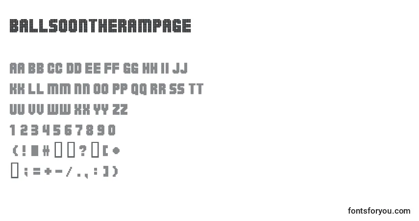 Шрифт Ballsoontherampage – алфавит, цифры, специальные символы