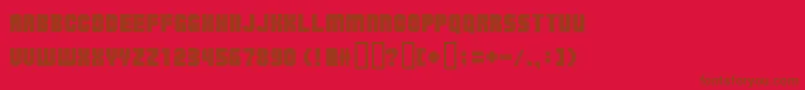 Fonte Ballsoontherampage – fontes marrons em um fundo vermelho