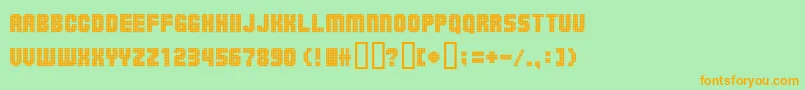 Шрифт Ballsoontherampage – оранжевые шрифты на зелёном фоне