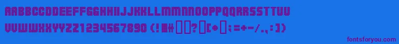 フォントBallsoontherampage – 紫色のフォント、青い背景
