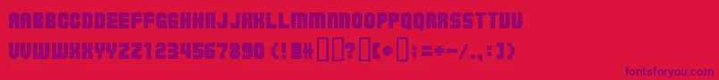 Czcionka Ballsoontherampage – fioletowe czcionki na czerwonym tle