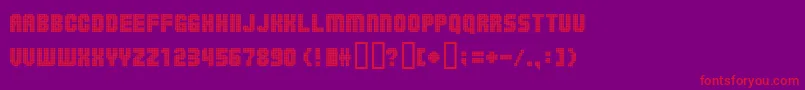 フォントBallsoontherampage – 紫の背景に赤い文字