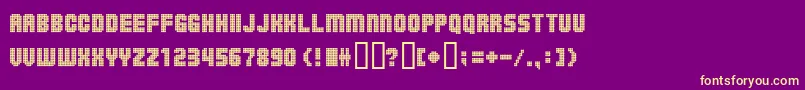フォントBallsoontherampage – 紫の背景に黄色のフォント
