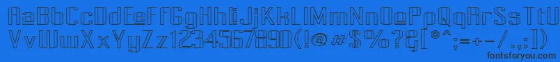 PecotUpperOutline Font – Black Fonts on Blue Background