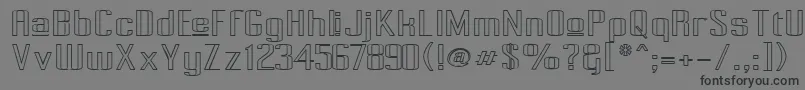 フォントPecotUpperOutline – 黒い文字の灰色の背景
