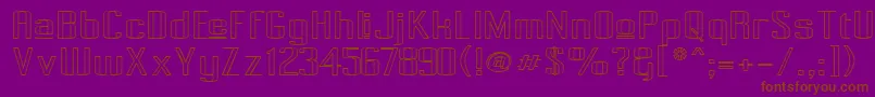 PecotUpperOutline-Schriftart – Braune Schriften auf violettem Hintergrund