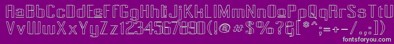 PecotUpperOutline Font – Green Fonts on Purple Background