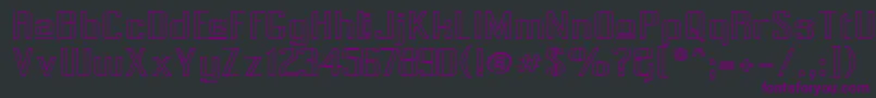 Czcionka PecotUpperOutline – fioletowe czcionki na czarnym tle