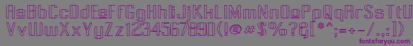 PecotUpperOutline-fontti – violetit fontit harmaalla taustalla
