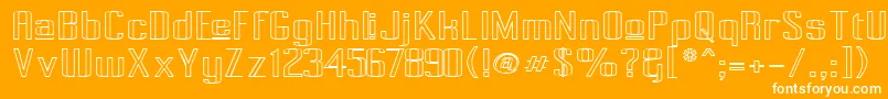 Czcionka PecotUpperOutline – białe czcionki na pomarańczowym tle
