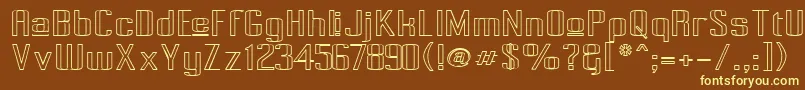 Шрифт PecotUpperOutline – жёлтые шрифты на коричневом фоне