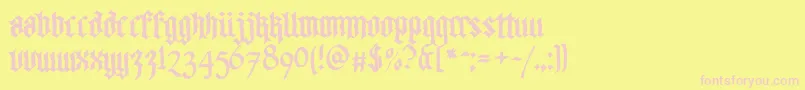 Walkdawalkthree Font – Pink Fonts on Yellow Background