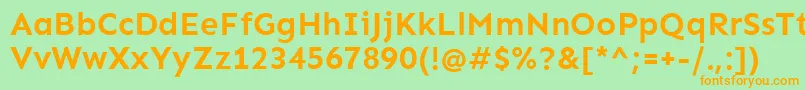 フォントSenBold – オレンジの文字が緑の背景にあります。