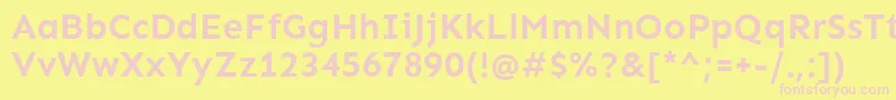 SenBold-fontti – vaaleanpunaiset fontit keltaisella taustalla