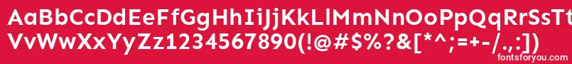 SenBold-Schriftart – Weiße Schriften auf rotem Hintergrund