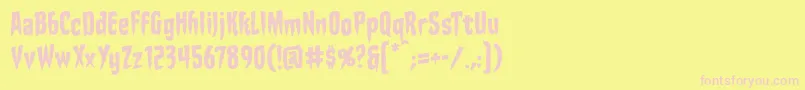 StakethroughtheheartbbReg-fontti – vaaleanpunaiset fontit keltaisella taustalla