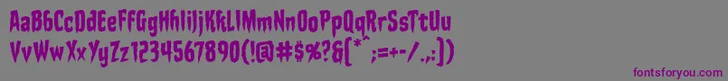 Шрифт StakethroughtheheartbbReg – фиолетовые шрифты на сером фоне