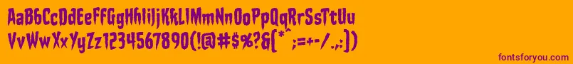 Шрифт StakethroughtheheartbbReg – фиолетовые шрифты на оранжевом фоне