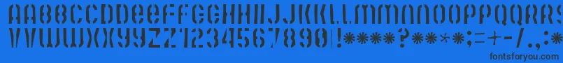 Mute Fruit Skimpy Krash-Schriftart – Schwarze Schriften auf blauem Hintergrund